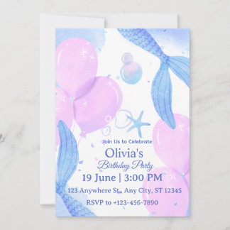 Mermaid Birthday Invitation