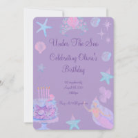 Mermaid Birthday Invitation For Girls Birthday