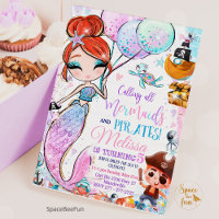 Mermaid Birthday Invitation Mermaid and Pirates