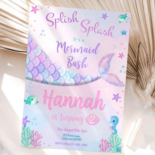 Mermaid Birthday Invitation Mermaid Invitation Mer