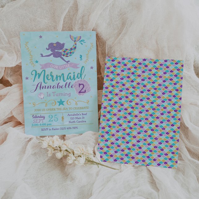 Mermaid Birthday Invitation, Mermaid Invite (Creator Uploaded)