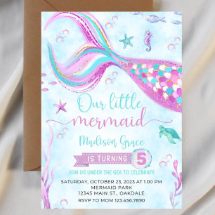 Mermaid Birthday Invitation Modèle, modifiable