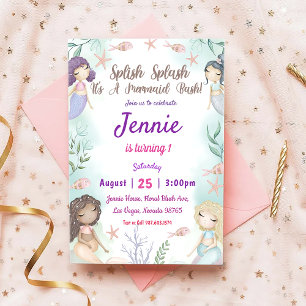 Mermaid Birthday Invitation Under The Sea