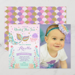 Mermaid Birthday Invitation Under The Sea Party