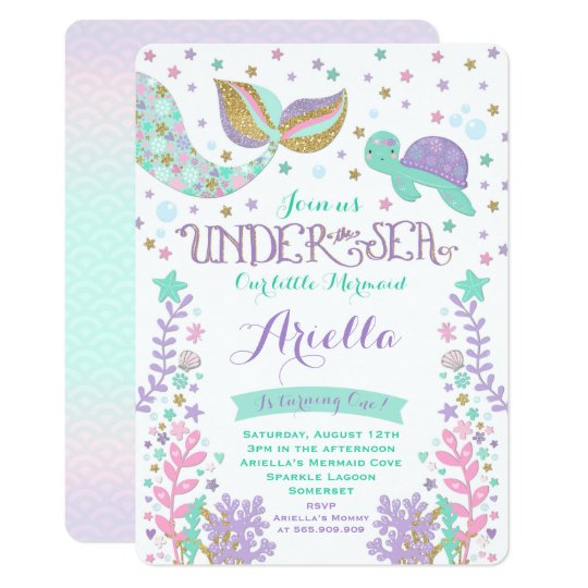 Mermaid Birthday Invitation Under The Sea Party