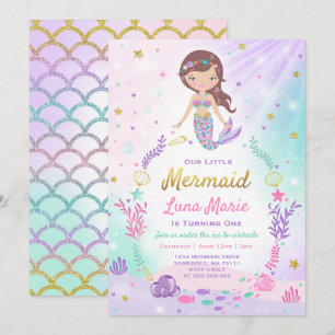 Mermaid Birthday Invitation Under The Sea Party