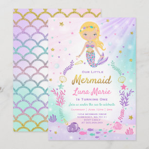 Mermaid Birthday Invitation Under The Sea Party