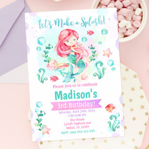 Mermaid Birthday Invitation / Under the Sea Party