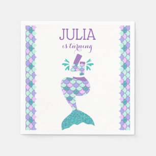 Mermaid Birthday Invitation Under The Sea Party Napkin