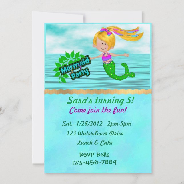 Mermaid Birthday Invite (Front)