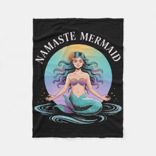 Mermaid Birthday Namaste Yoga Mermaid Squad Fleece Blanket