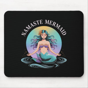 Mermaid Birthday Namaste Yoga Mermaid Squad Mouse Pad