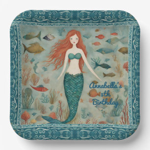 Mermaid Birthday Paper Plate