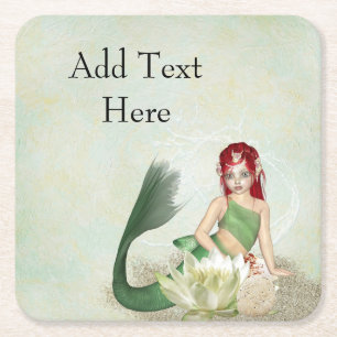 Mermaid Birthday Party Disposable Paper Coasters