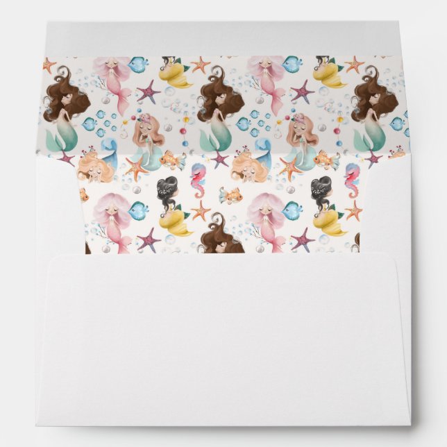 Mermaid Birthday Party Envelopes (Back (Bottom))