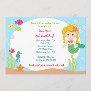 Mermaid Birthday Party Invitation