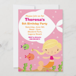 Mermaid Birthday Party Invitation