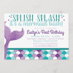 Mermaid Birthday Party Invitation