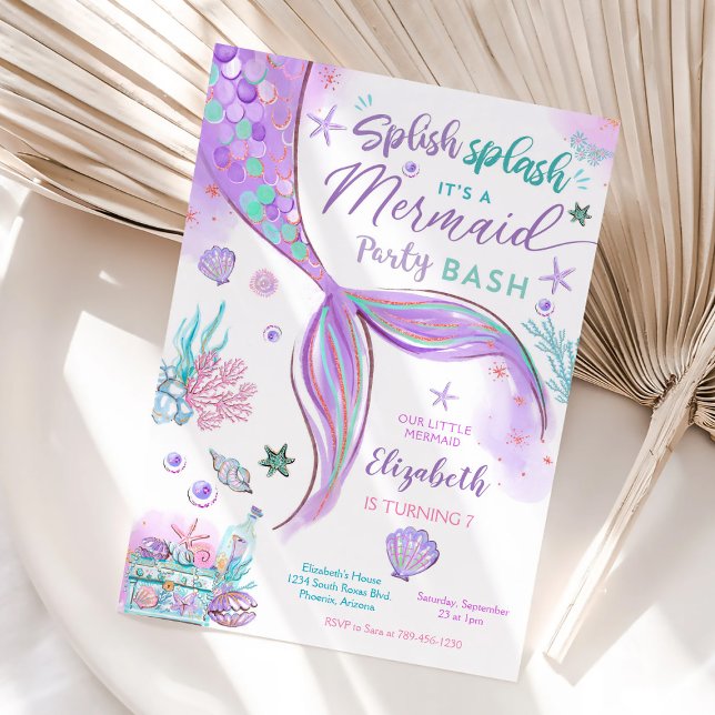 Mermaid Birthday Party Invitation (Creator Uploaded)