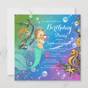 Mermaid Birthday Party Invitation