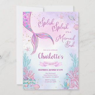 Mermaid Birthday Party Invitation