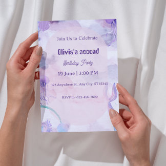  mermaid birthday party invitation for girls 