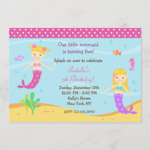 Mermaid Birthday Party Invitations