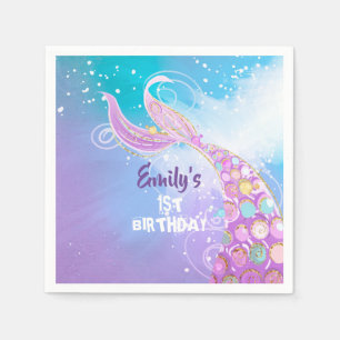 Mermaid Birthday Party Napkin