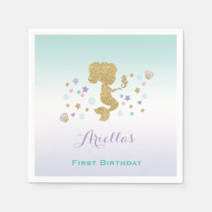 Mermaid Birthday Party Napkin Whimsical Mermaid