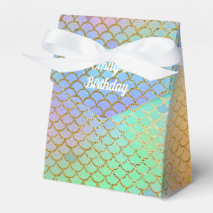 Mermaid Birthday Party Personalized Bright Pastel Favor Box