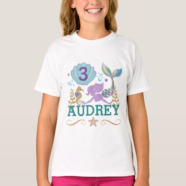 Mermaid Birthday Party Personalized T Shirt Zazzle