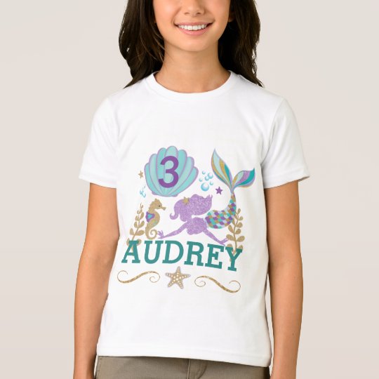 Mermaid Birthday Party Personalized T Shirt