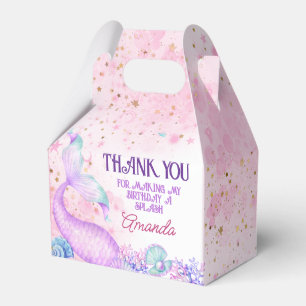 Mermaid Birthday Party Thank You Favor Box
