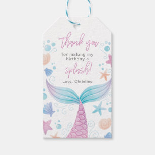 Mermaid Birthday Party Thank You Favour Tags