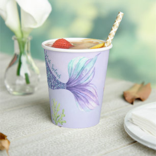 Mermaid Birthday Party Under The Sea Mermaid Paper Cups