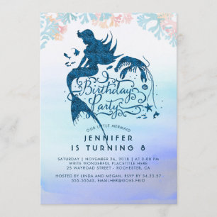 Mermaid Birthday Party Under The Sea of Love Invitation