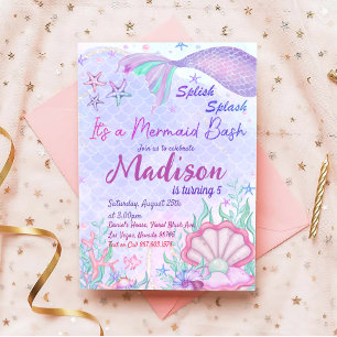 Mermaid Birthday Party Under The Sea Party Invitation