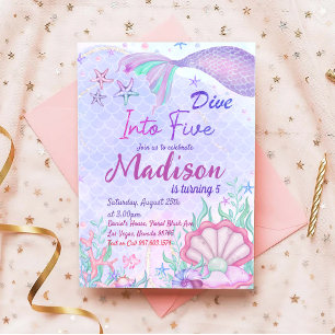 Mermaid Birthday Party Under The Sea Party Invitation