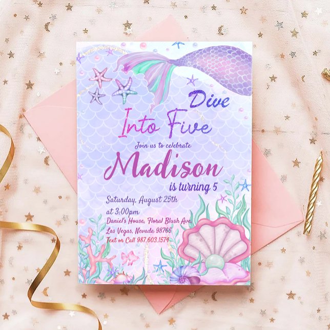 Mermaid Birthday Party Under The Sea Party Invitation (Creator Uploaded)