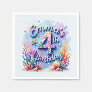 Mermaid Birthday Party – Under the Sea Party  Napk Napkin