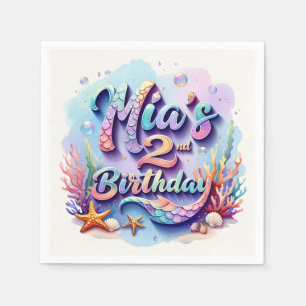 Mermaid Birthday Party – Under the Sea Party  Napk Napkin