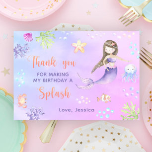 Mermaid Birthday Party Under The Sea the Thank you