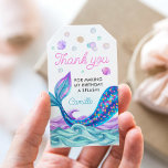Mermaid Birthday Pool Party Thank you Gift Tags<br><div class="desc">These enchanting Mermaid thank you favour tags are the perfect finishing touch to your party favours. Set the stage for an unforgettable mermaid party experience!  Most lettering is editable - click the "Customize Further" button to edit. Matching items in our store Cava party design</div>