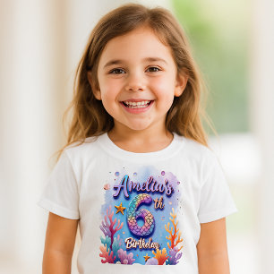 Mermaid Birthday T-Shirt – Personalized Name & Age