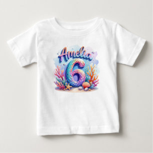 Mermaid Birthday T-Shirt – Personalized Name & Age