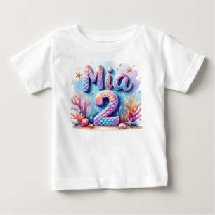 Mermaid Birthday T-Shirt – Personalized Name & Age