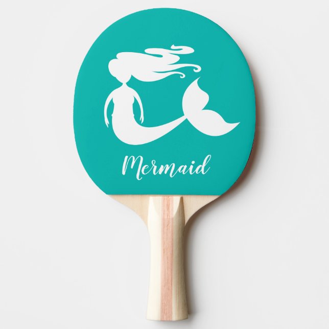 Mermaid Birthday table tennis ping pong paddle (Front)