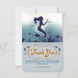 Mermaid Birthday Thank You Card