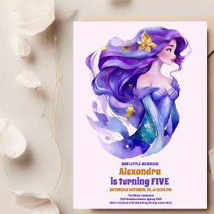 Mermaid Birthday Under The Sea Party Invitation