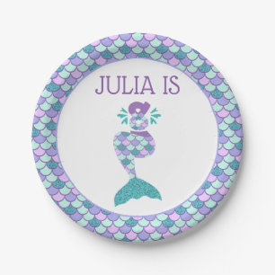 Mermaid Birthday Under The Sea Party Paper Plate